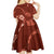Aloha Hawaii Floral Tapa Kid Short Sleeve Dress Patchwork Crimson - Polynesian Pride