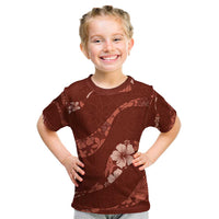 Aloha Hawaii Floral Tapa Kid T Shirt Patchwork Crimson - Polynesian Pride