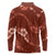 Aloha Hawaii Floral Tapa Long Sleeve Polo Shirt Patchwork Crimson - Polynesian Pride