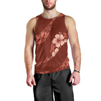 Aloha Hawaii Floral Tapa Men Tank Top Patchwork Crimson - Polynesian Pride