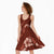 Aloha Hawaii Floral Tapa Midi Dress Patchwork Crimson - Polynesian Pride