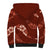 Aloha Hawaii Floral Tapa Sherpa Hoodie Patchwork Crimson - Polynesian Pride