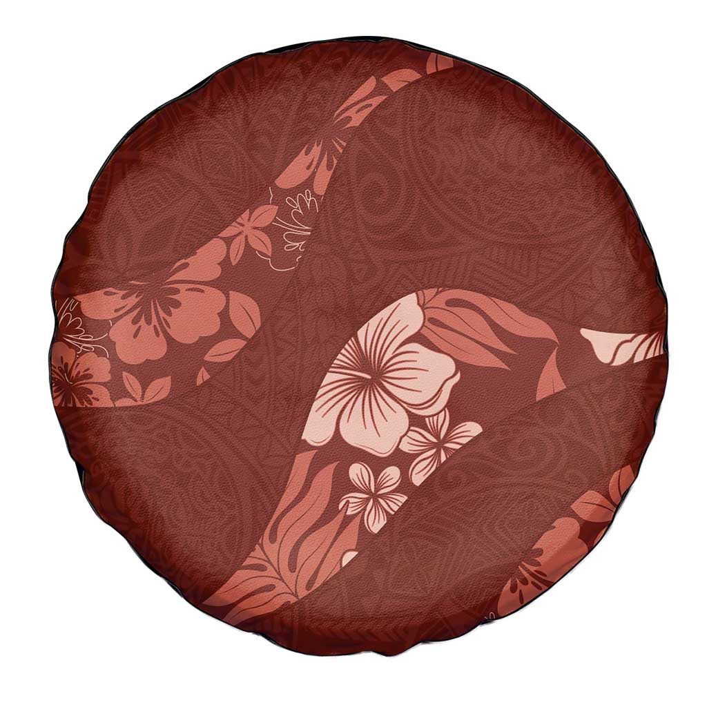 Aloha Hawaii Floral Tapa Spare Tire Cover Patchwork Crimson - Polynesian Pride