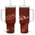 Aloha Hawaii Floral Tapa Tumbler With Handle Patchwork Crimson - Polynesian Pride