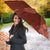 Aloha Hawaii Floral Tapa Umbrella Patchwork Crimson - Polynesian Pride