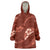 Aloha Hawaii Floral Tapa Wearable Blanket Hoodie Patchwork Crimson - Polynesian Pride