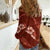Aloha Hawaii Floral Tapa Women Casual Shirt Patchwork Crimson - Polynesian Pride