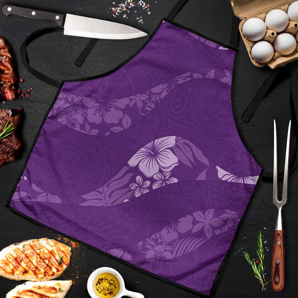Aloha Hawaii Floral Tapa Apron Patchwork Violet - Polynesian Pride