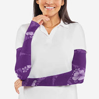 Aloha Hawaii Floral Tapa Arm Sleeves Patchwork Violet - Polynesian Pride