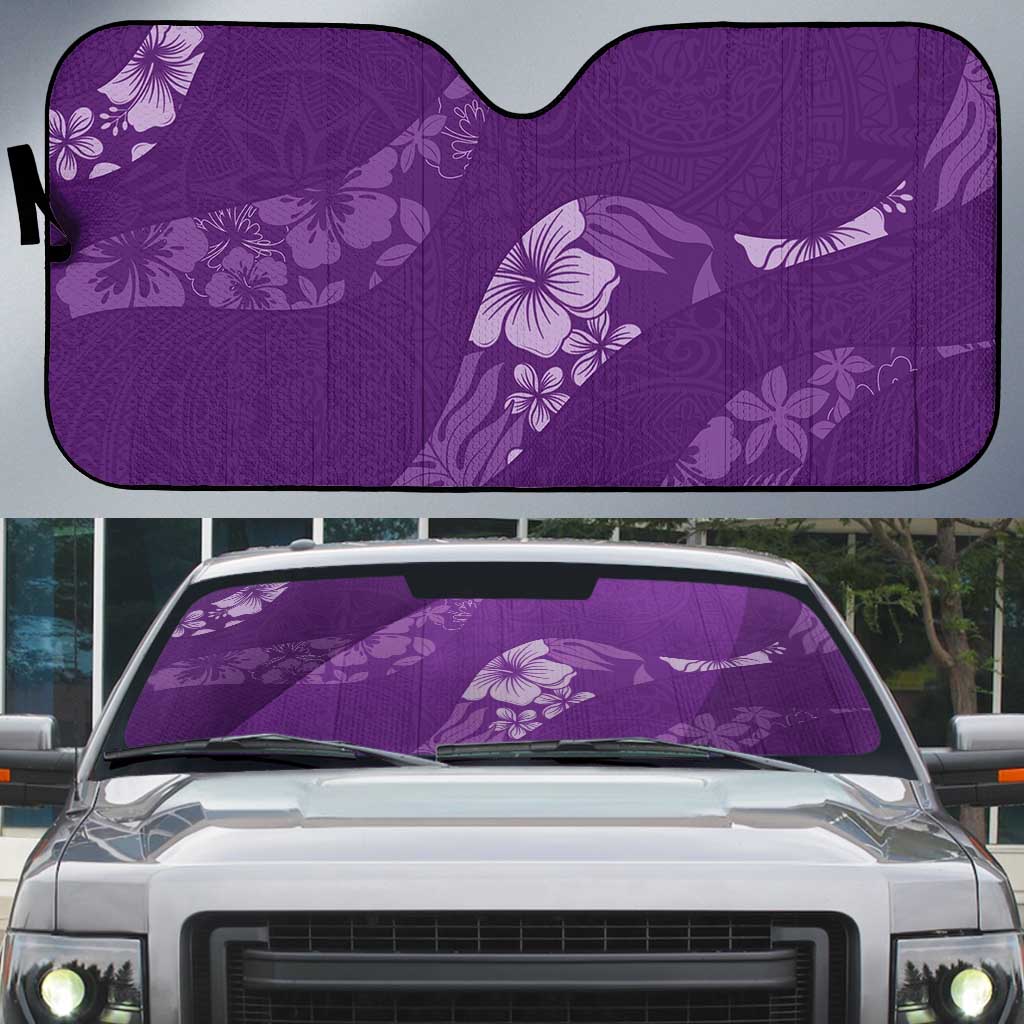 Aloha Hawaii Floral Tapa Auto Sun Shade Patchwork Violet - Polynesian Pride