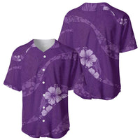 Aloha Hawaii Floral Tapa Baseball Jersey Patchwork Violet - Polynesian Pride