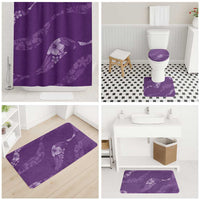 Aloha Hawaii Floral Tapa Bathroom Set Patchwork Violet - Polynesian Pride