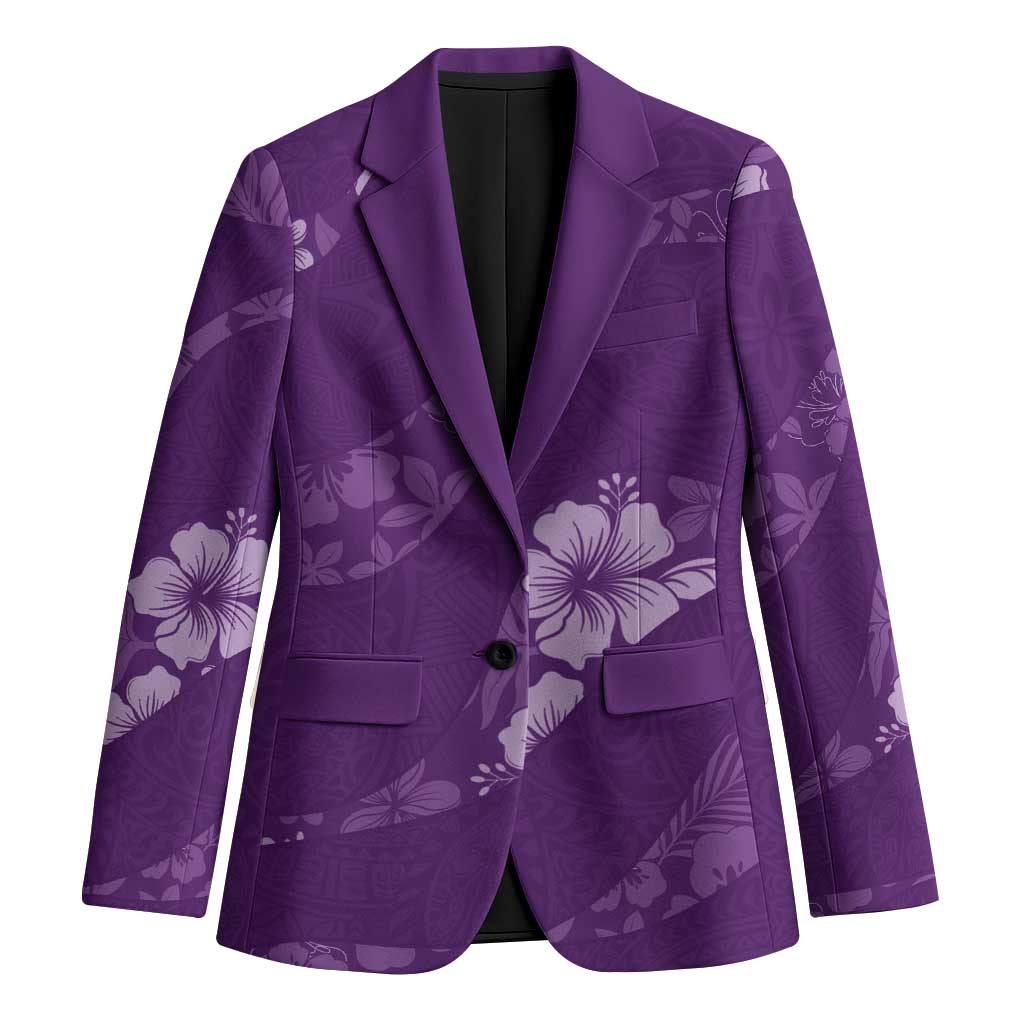 Aloha Hawaii Floral Tapa Blazer Patchwork Violet - Polynesian Pride