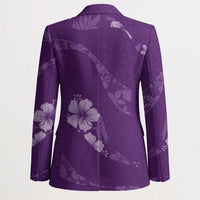 Aloha Hawaii Floral Tapa Blazer Patchwork Violet - Polynesian Pride
