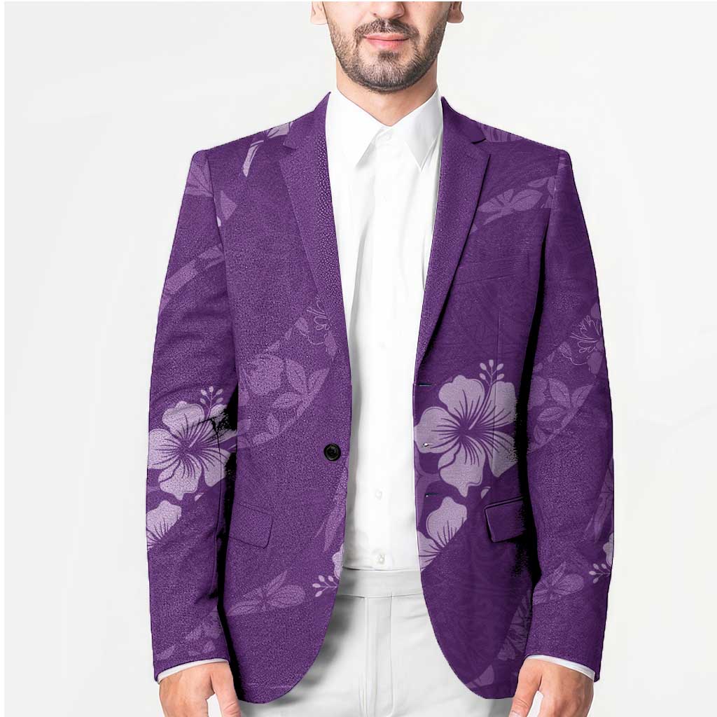 Aloha Hawaii Floral Tapa Blazer Patchwork Violet - Polynesian Pride