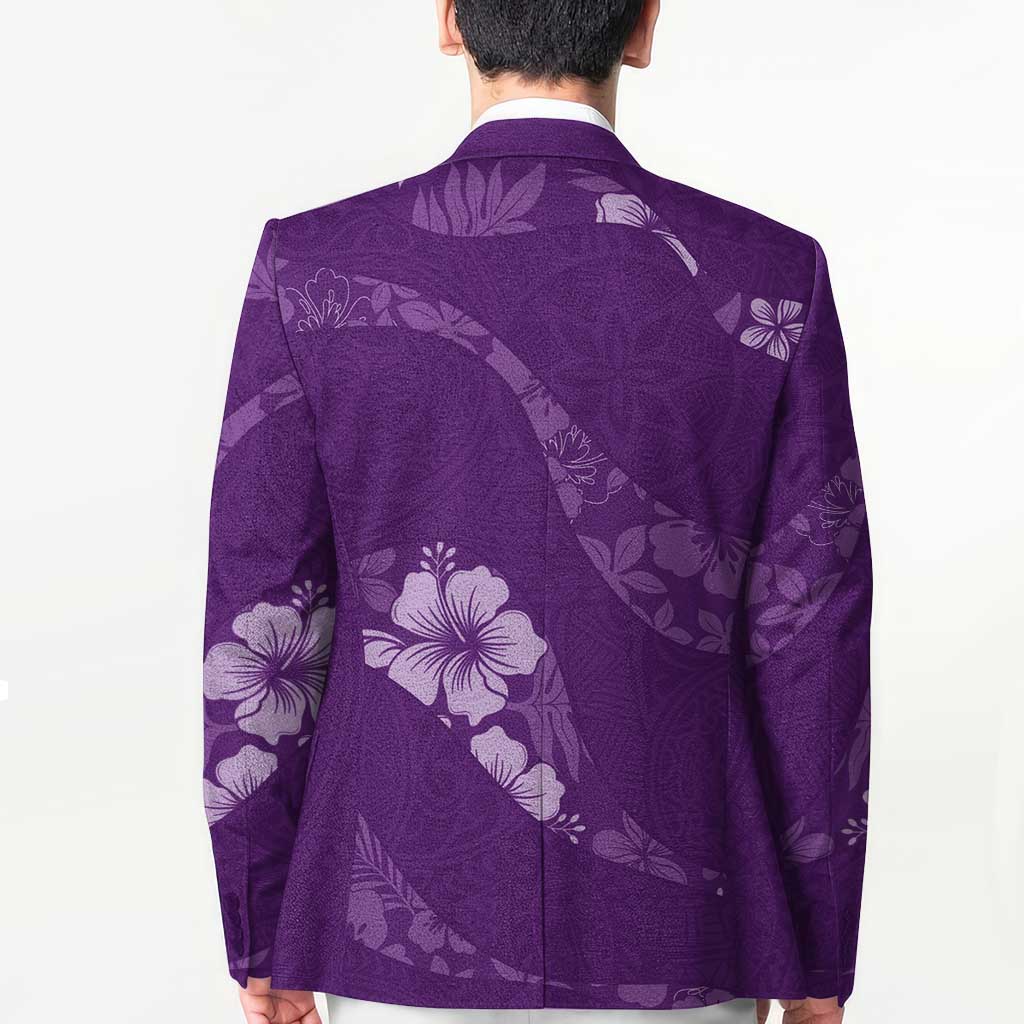 Aloha Hawaii Floral Tapa Blazer Patchwork Violet - Polynesian Pride