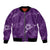 Aloha Hawaii Floral Tapa Bomber Jacket Patchwork Violet - Polynesian Pride
