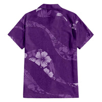 Aloha Hawaii Floral Tapa Family Matching Summer Maxi Dress and Hawaiian Shirt Patchwork Violet - Polynesian Pride