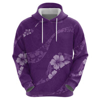 Aloha Hawaii Floral Tapa Hoodie Patchwork Violet - Polynesian Pride