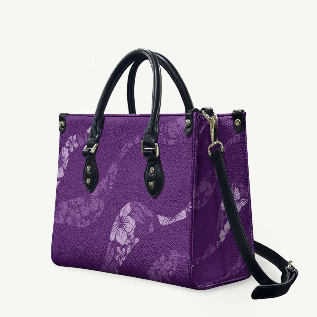 Aloha Hawaii Floral Tapa Leather Bag Patchwork Violet - Polynesian Pride