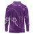 Aloha Hawaii Floral Tapa Long Sleeve Polo Shirt Patchwork Violet - Polynesian Pride