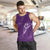 Aloha Hawaii Floral Tapa Men Tank Top Patchwork Violet - Polynesian Pride