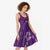 Aloha Hawaii Floral Tapa Midi Dress Patchwork Violet - Polynesian Pride