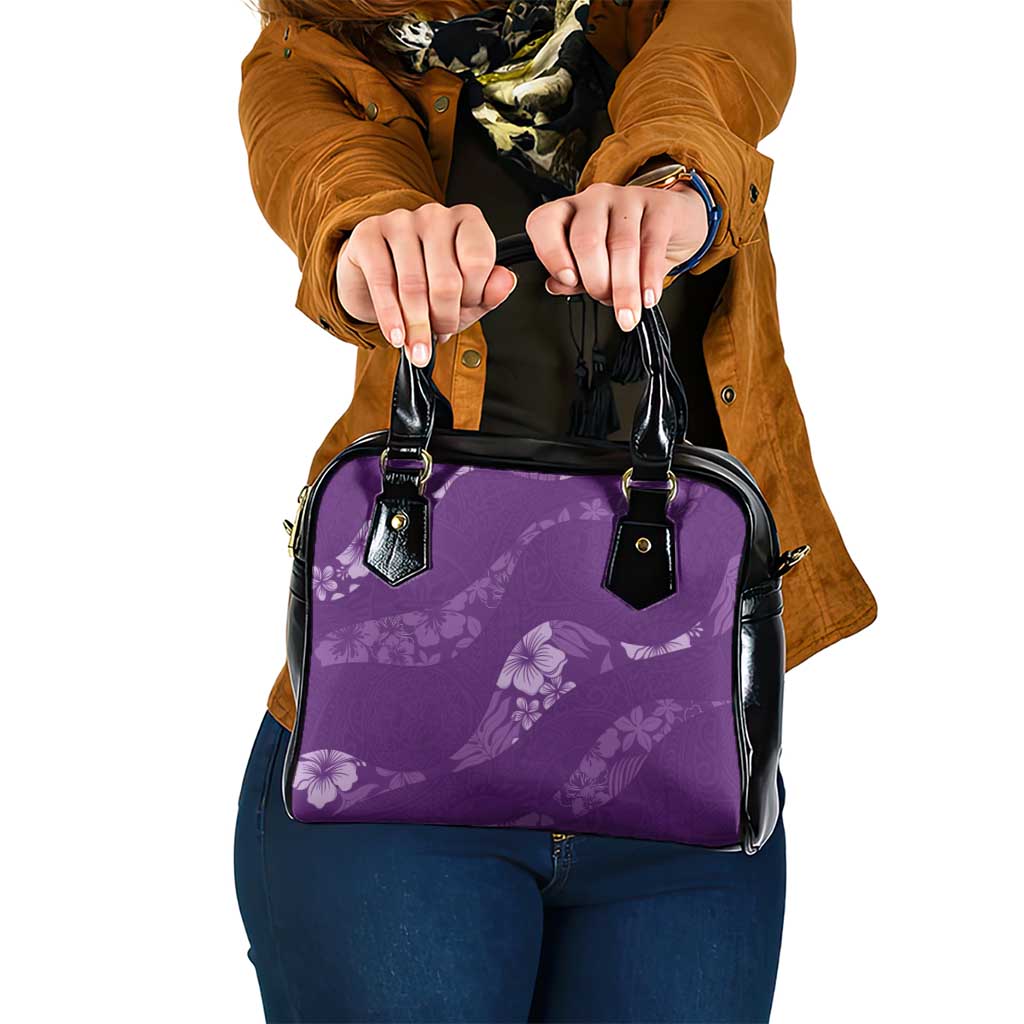 Aloha Hawaii Floral Tapa Shoulder Handbag Patchwork Violet - Polynesian Pride