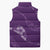Aloha Hawaii Floral Tapa Sleeveless Puffer Jacket Patchwork Violet - Polynesian Pride