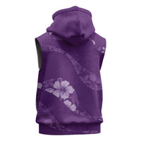 Aloha Hawaii Floral Tapa Sleeveless Zip Hoodie Patchwork Violet - Polynesian Pride