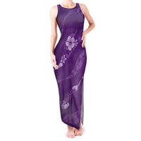 Aloha Hawaii Floral Tapa Tank Maxi Dress Patchwork Violet - Polynesian Pride