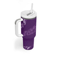 Aloha Hawaii Floral Tapa Tumbler With Handle Patchwork Violet - Polynesian Pride