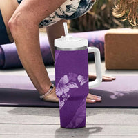 Aloha Hawaii Floral Tapa Tumbler With Handle Patchwork Violet - Polynesian Pride
