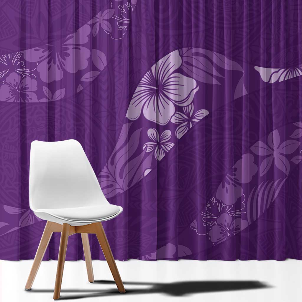 Aloha Hawaii Floral Tapa Window Curtain Patchwork Violet - Polynesian Pride