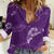 Aloha Hawaii Floral Tapa Women Casual Shirt Patchwork Violet - Polynesian Pride