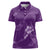 Aloha Hawaii Floral Tapa Women Polo Shirt Patchwork Violet - Polynesian Pride
