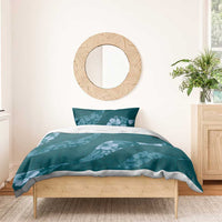 Aloha Hawaii Floral Tapa Bedding Set Patchwork Teal - Polynesian Pride