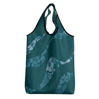 Aloha Hawaii Floral Tapa Grocery Bag Patchwork Teal - Polynesian Pride