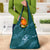Aloha Hawaii Floral Tapa Grocery Bag Patchwork Teal - Polynesian Pride