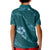 Aloha Hawaii Floral Tapa Kid Polo Shirt Patchwork Teal - Polynesian Pride