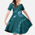 Aloha Hawaii Floral Tapa Kid Short Sleeve Dress Patchwork Teal - Polynesian Pride