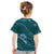 Aloha Hawaii Floral Tapa Kid T Shirt Patchwork Teal - Polynesian Pride