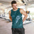 Aloha Hawaii Floral Tapa Men Tank Top Patchwork Teal - Polynesian Pride
