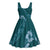 Aloha Hawaii Floral Tapa Midi Dress Patchwork Teal - Polynesian Pride