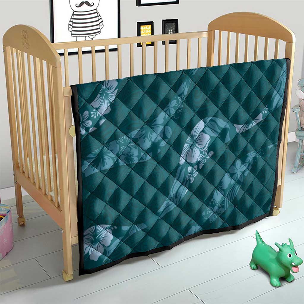 Aloha Hawaii Floral Tapa Quilt Patchwork Teal - Polynesian Pride