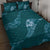 Aloha Hawaii Floral Tapa Quilt Bed Set Patchwork Teal - Polynesian Pride