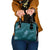 Aloha Hawaii Floral Tapa Shoulder Handbag Patchwork Teal - Polynesian Pride