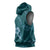 Aloha Hawaii Floral Tapa Sleeveless Hoodie Patchwork Teal - Polynesian Pride