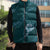 Aloha Hawaii Floral Tapa Sleeveless Puffer Jacket Patchwork Teal - Polynesian Pride