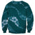 Aloha Hawaii Floral Tapa Sweatshirt Patchwork Teal - Polynesian Pride